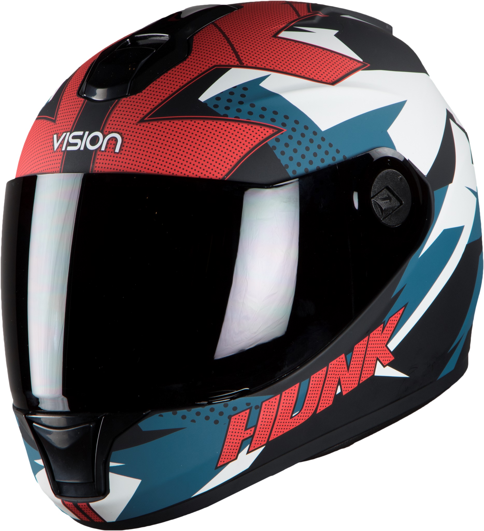 Steelbird HI-GN Men Vision Decal Hunk Glossy Black/Blue ( Fitted With Clear Visor Extra Smoke Visor Free)